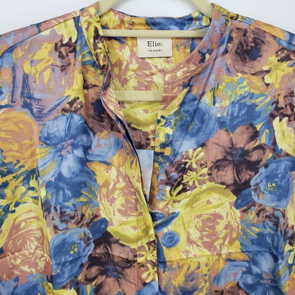 Elie Tahari Abstract Floral Print Top - Picture 6 of 8